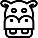 animals,front,head,animal,face,outline,frontal,outlined,frontal view,hippo